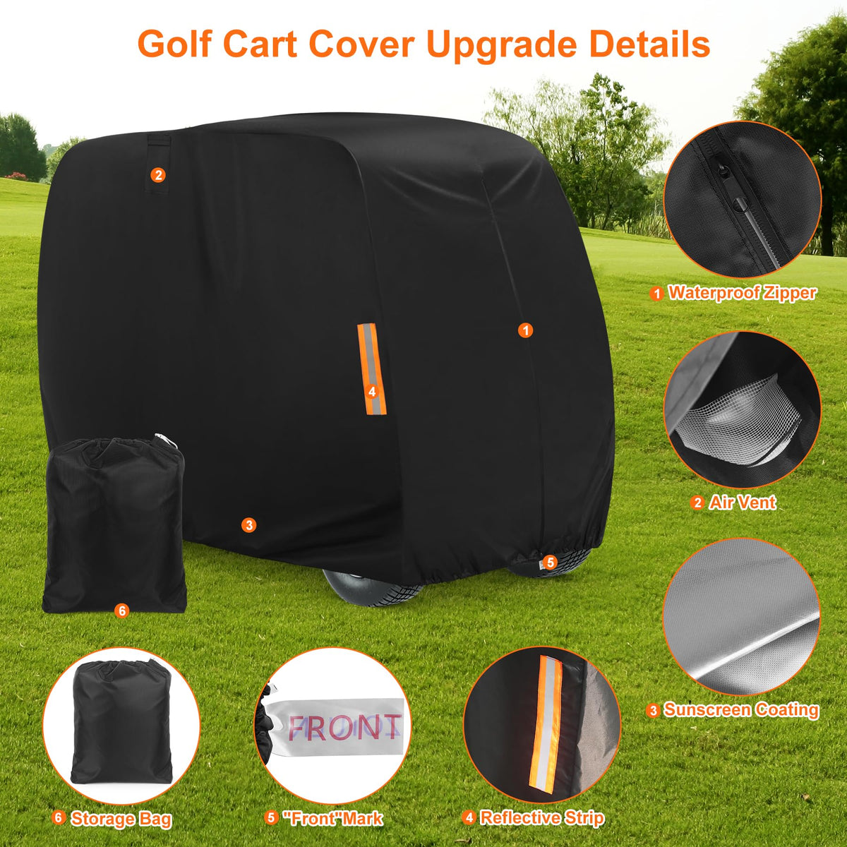 ZOTUEN waterproof zipper detail protects against rain.