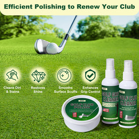 ZOXY golf club cleaner bottle showing dirt removal on grass stains and rust.
