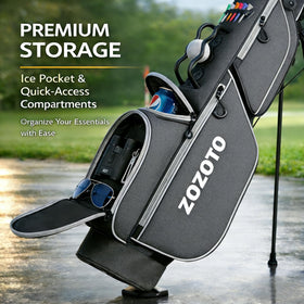 ZOZOTO golf bag holds 6–8 clubs for practice rounds.