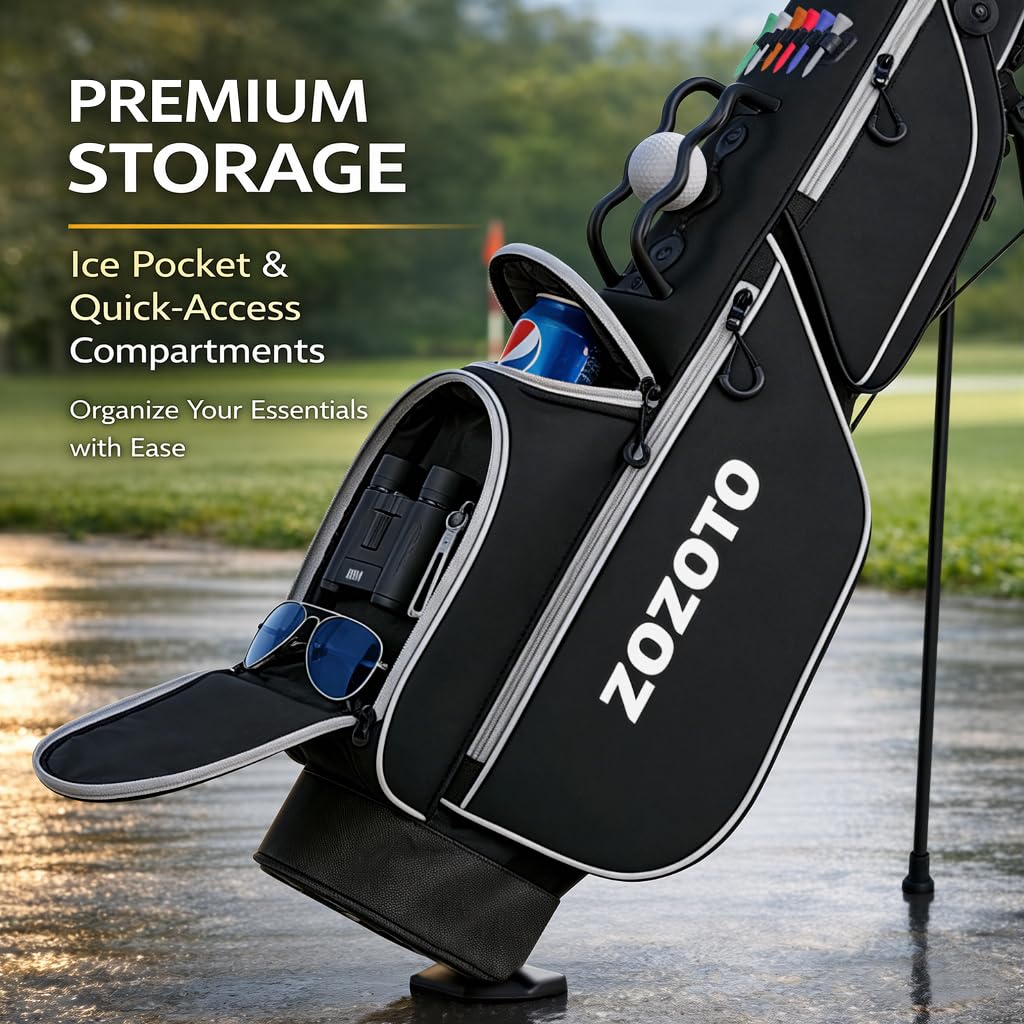 ZOZOTO bag holding 6–8 clubs, ideal for practice sessions