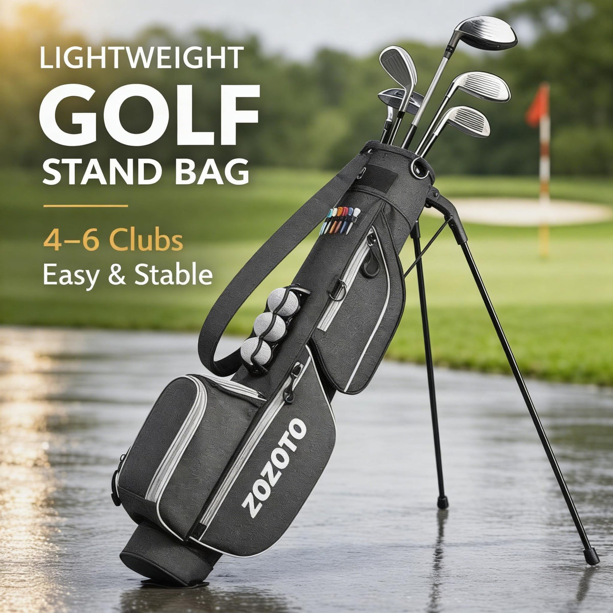 ZOZOTO lightweight carry bag with five pockets for organized practice.