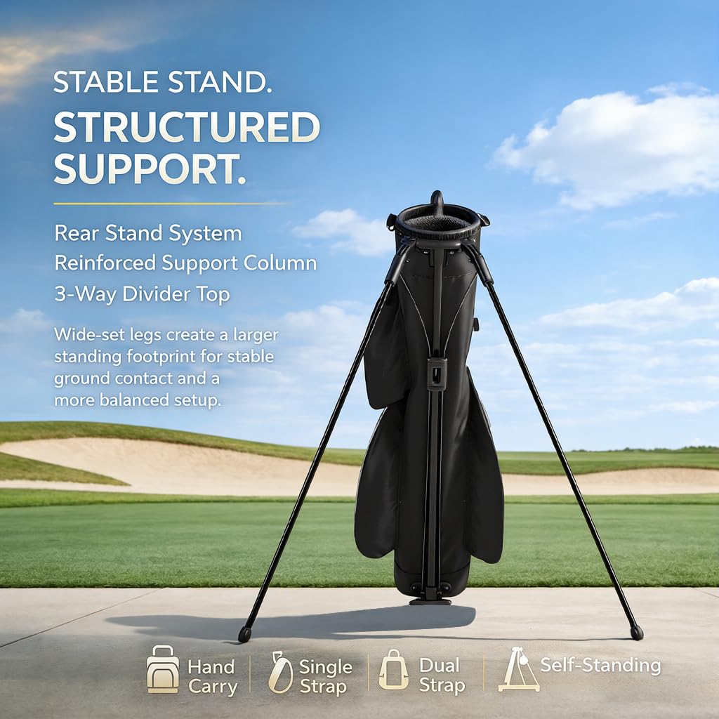 ZOZOTO stand bag with quick-access club retrieval on range