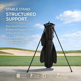ZOZOTO stand bag with quick-access club retrieval on range
