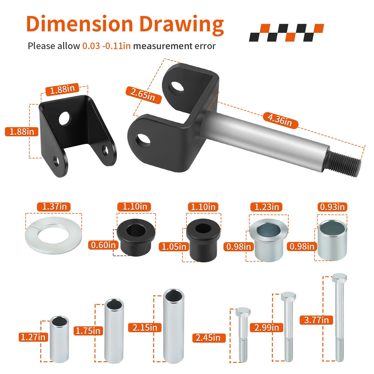 Zozoye compatibility: Club Car DS electric 1993-up bushing kit keeps components aligned.