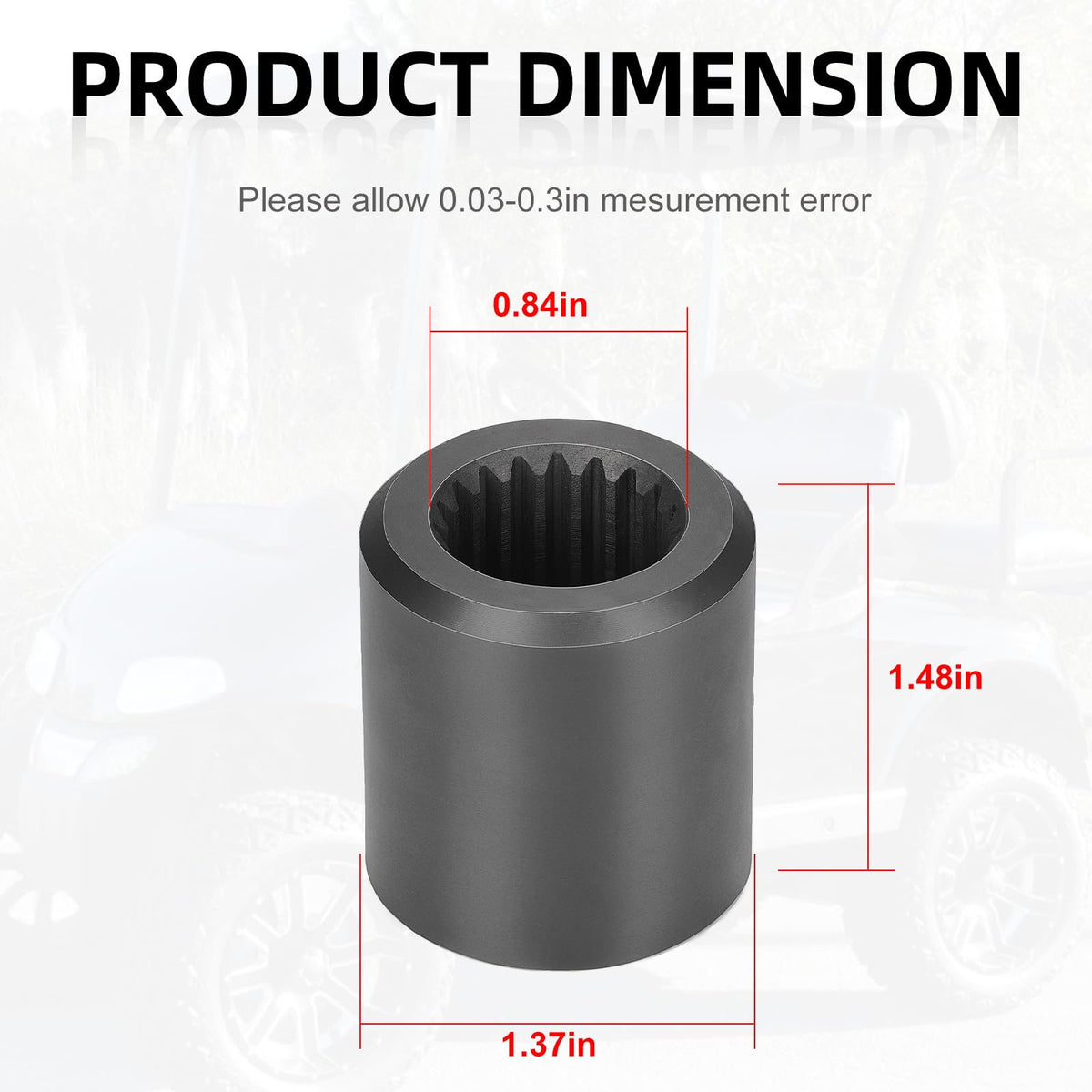 Direct replacement EZGO motor coupler restoring drive feel