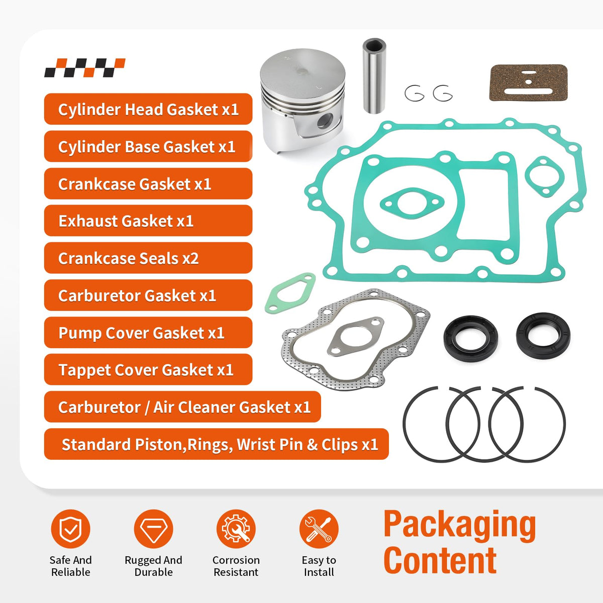 Zozoye exhaust gasket kit for 1986-1991 Club Car KF82 aids secure exhaust seal