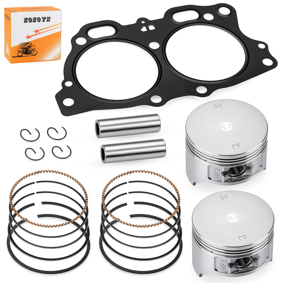 Zozoye EZGO oversized piston-assembly in action helps repair bore wear for 350cc engines.