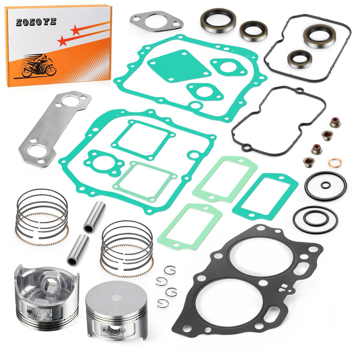 Zozoye EZGO 350cc top end piston kit for a precise rebuild and optimal compression.