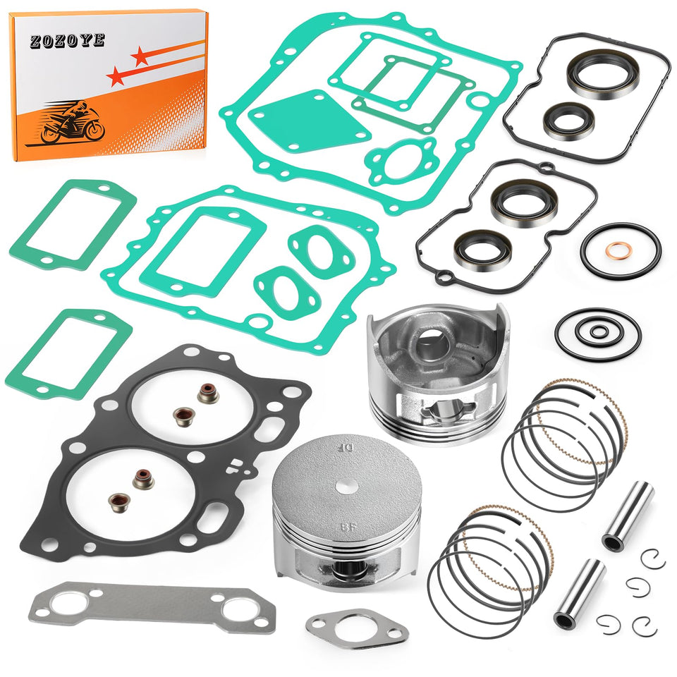 Zozoye EZGO 350cc rebuild kit packaging shows complete contents for compatibility