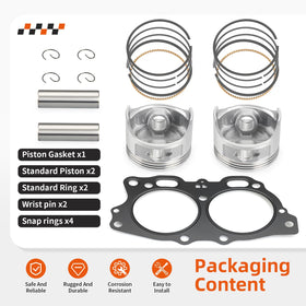 Zozoye 72512-G01 piston supports complete kit compatibility.