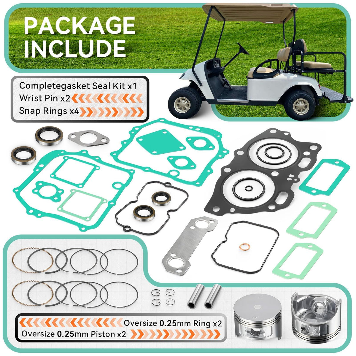 Zozoye EZGO engine top end kit enhances idle stability during use.