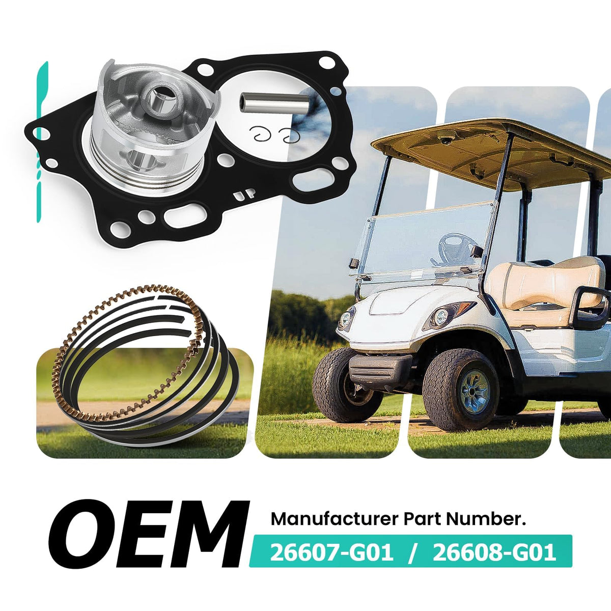 Zozoye EZGO Fuji Robin piston shaft focusing on precise engine assembly.