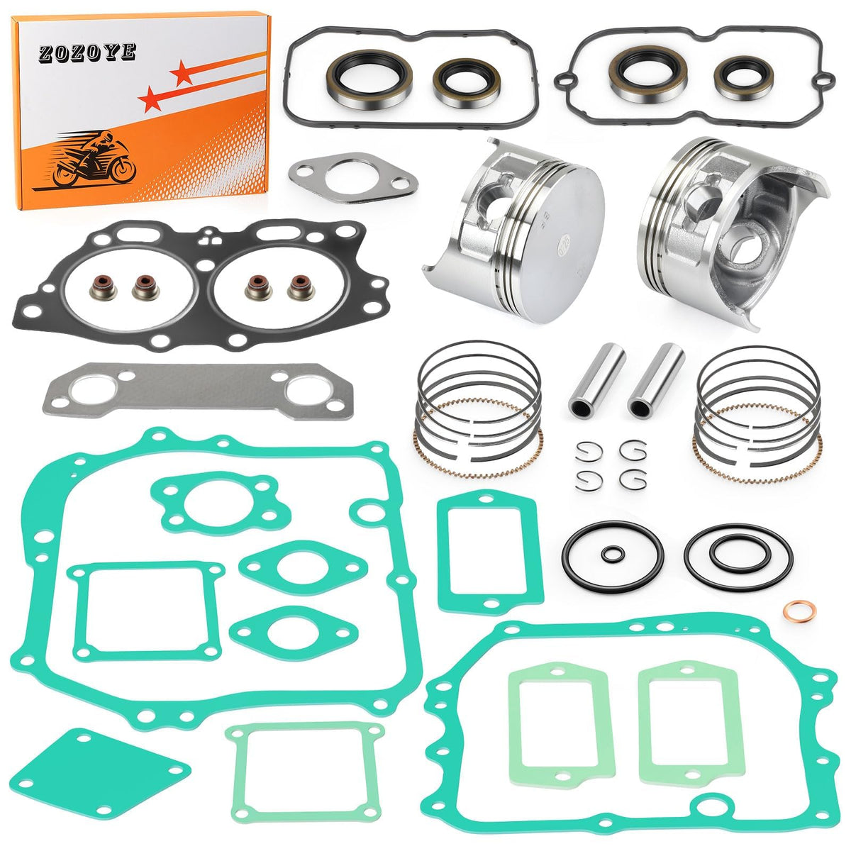 Zozoye oversize 0.25mm pistons for EZGO deliver improved compression and power potential.
