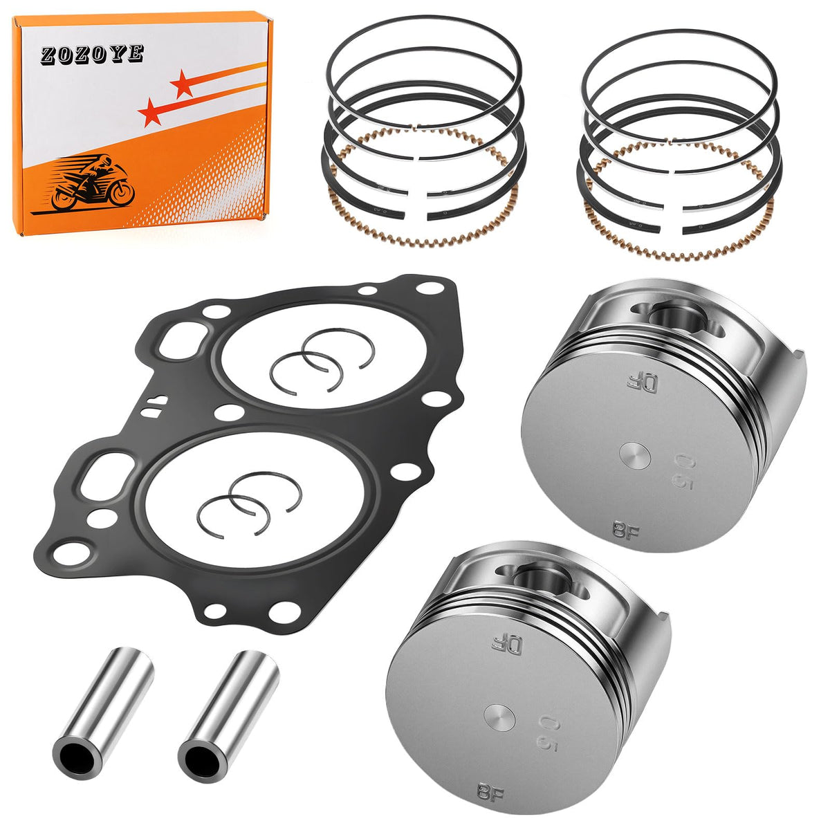 Zozoye EZGO +0.5mm rings and shims for precise fit.