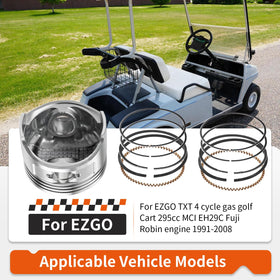 Zozoye EZGO TXT piston top view with exhaust-facing arrow for correct installation.