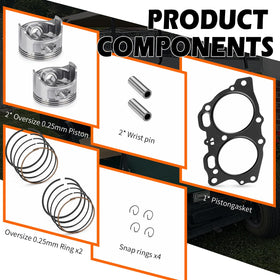 Zozoye wrist pin and snap rings secure piston assembly.