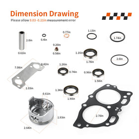 Zozoye oversize 0.5mm ring set supports proper piston movement.