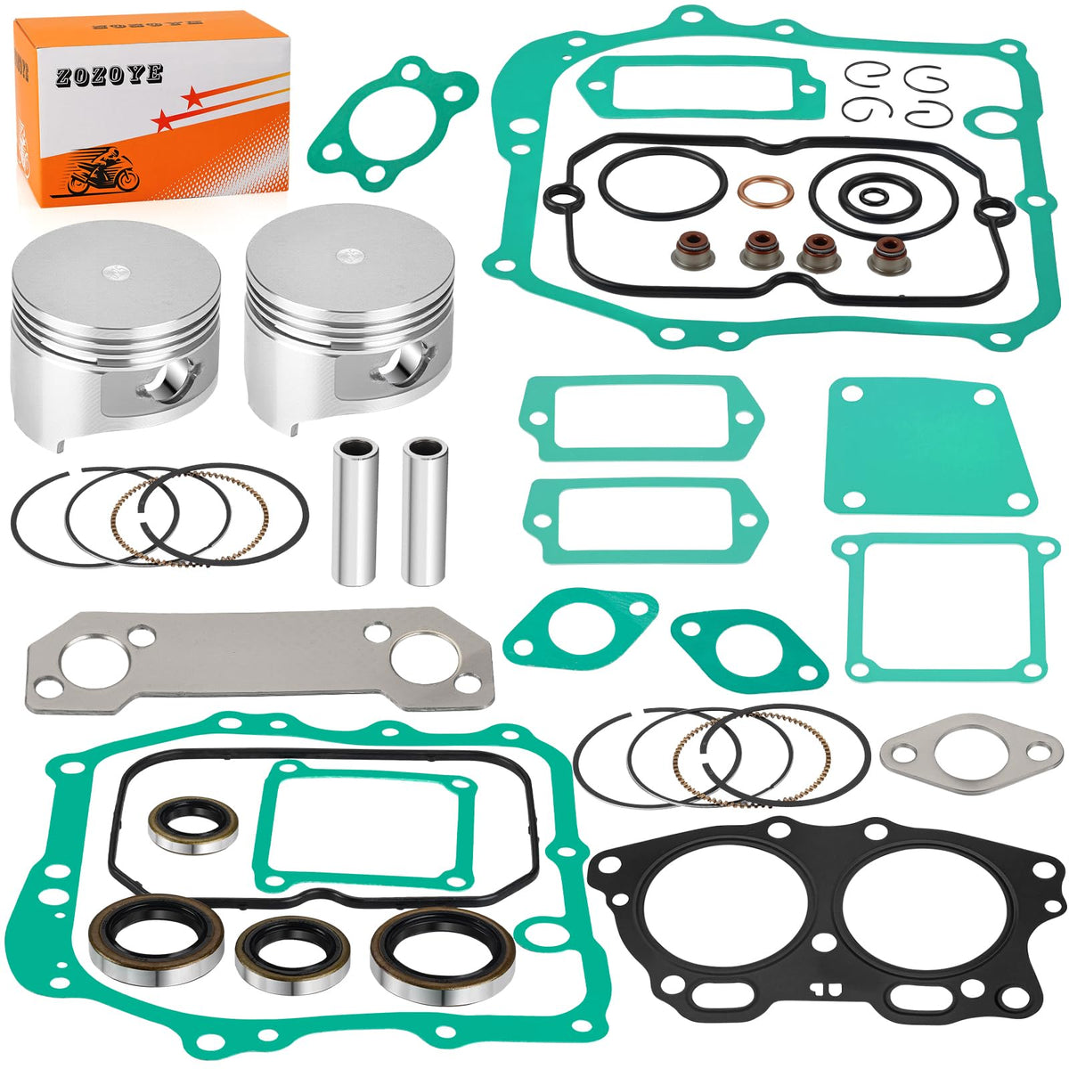 zozoye Piston shafts and ring set deliver consistent piston motion and compression.