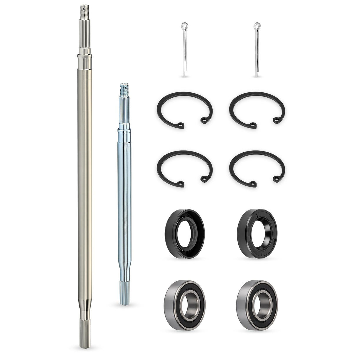 Zozoye snap ring set shown for secure axle assembly during installation.