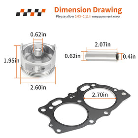 Zozoye standard piston and ring set image shows durable parts.