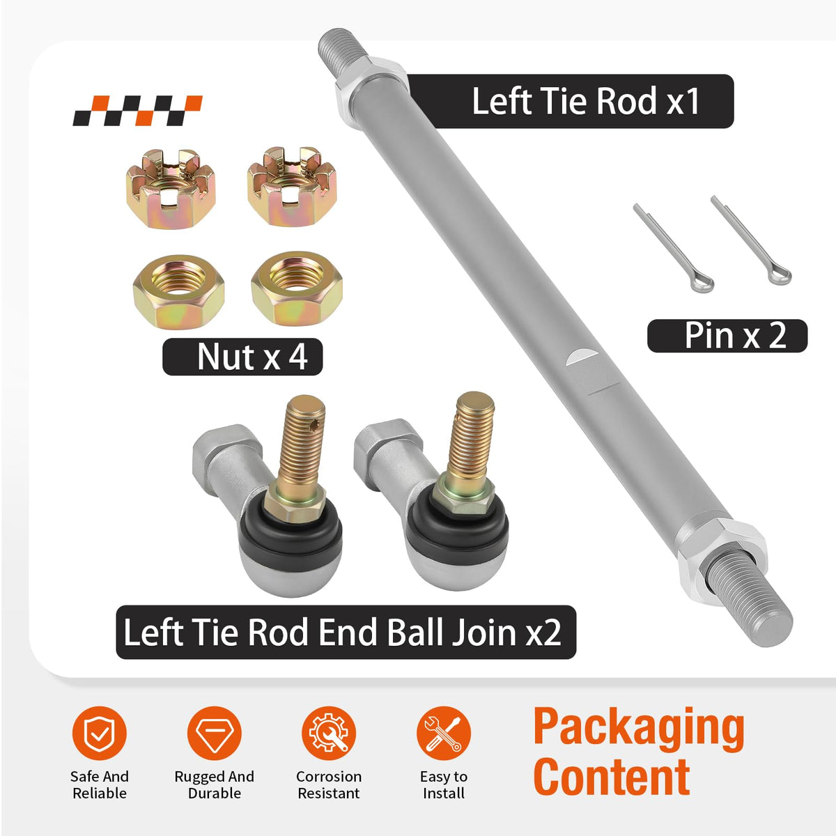 Zozoye tie rod assembly parts kit image with included hardware.