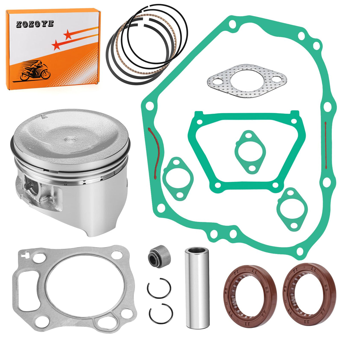 Zozoye Yamaha engine rebuild kit with piston rings for improved compression and endurance