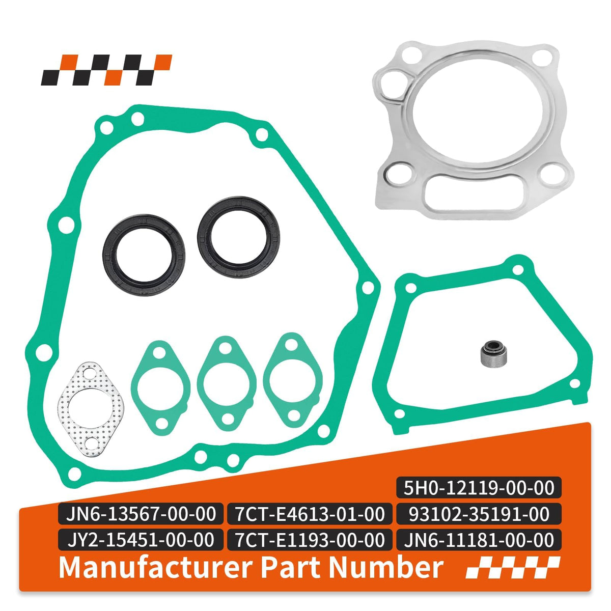 Zozoye kit seals laid out to illustrate leak prevention during engine rebuild