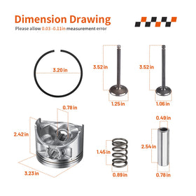 Zozoye Yamaha top end kit intake valve for engine restoration