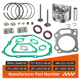 Zozoye Yamaha top end kit piston ring set supports engine sealing