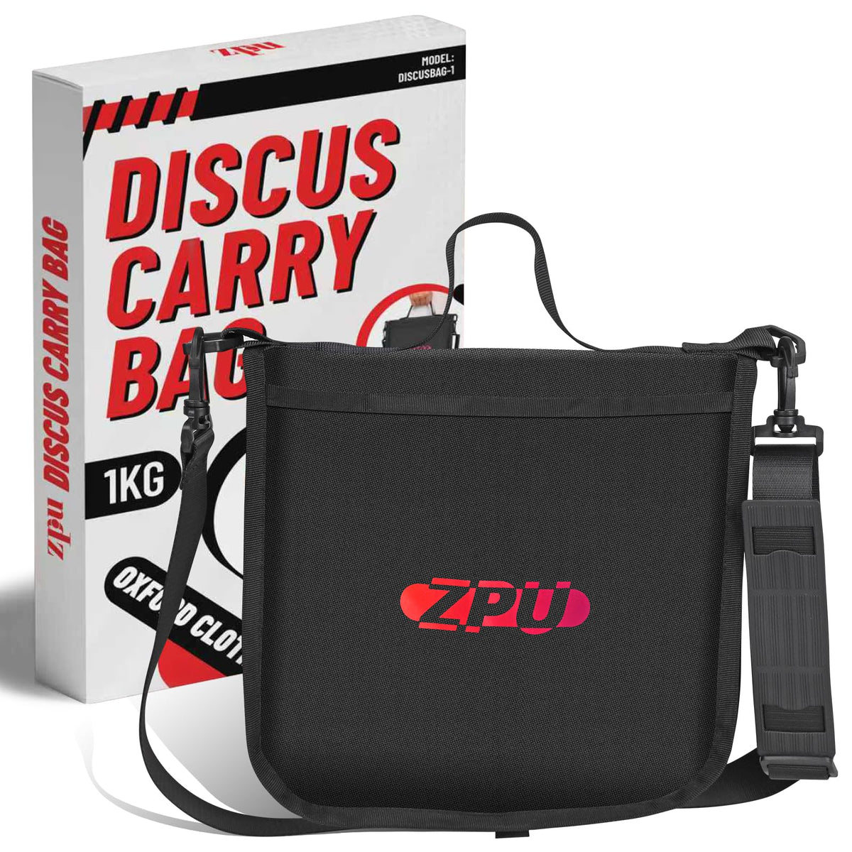 ZPU Discus Carrier exterior with handy strap for easy transport between practice