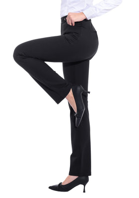 ZTN women's black dress pants back view with rear pockets