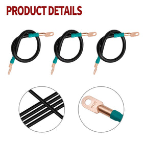 ZUDKSUY 3 piece battery cables, 16 inch, 4 gauge, ready for installation.