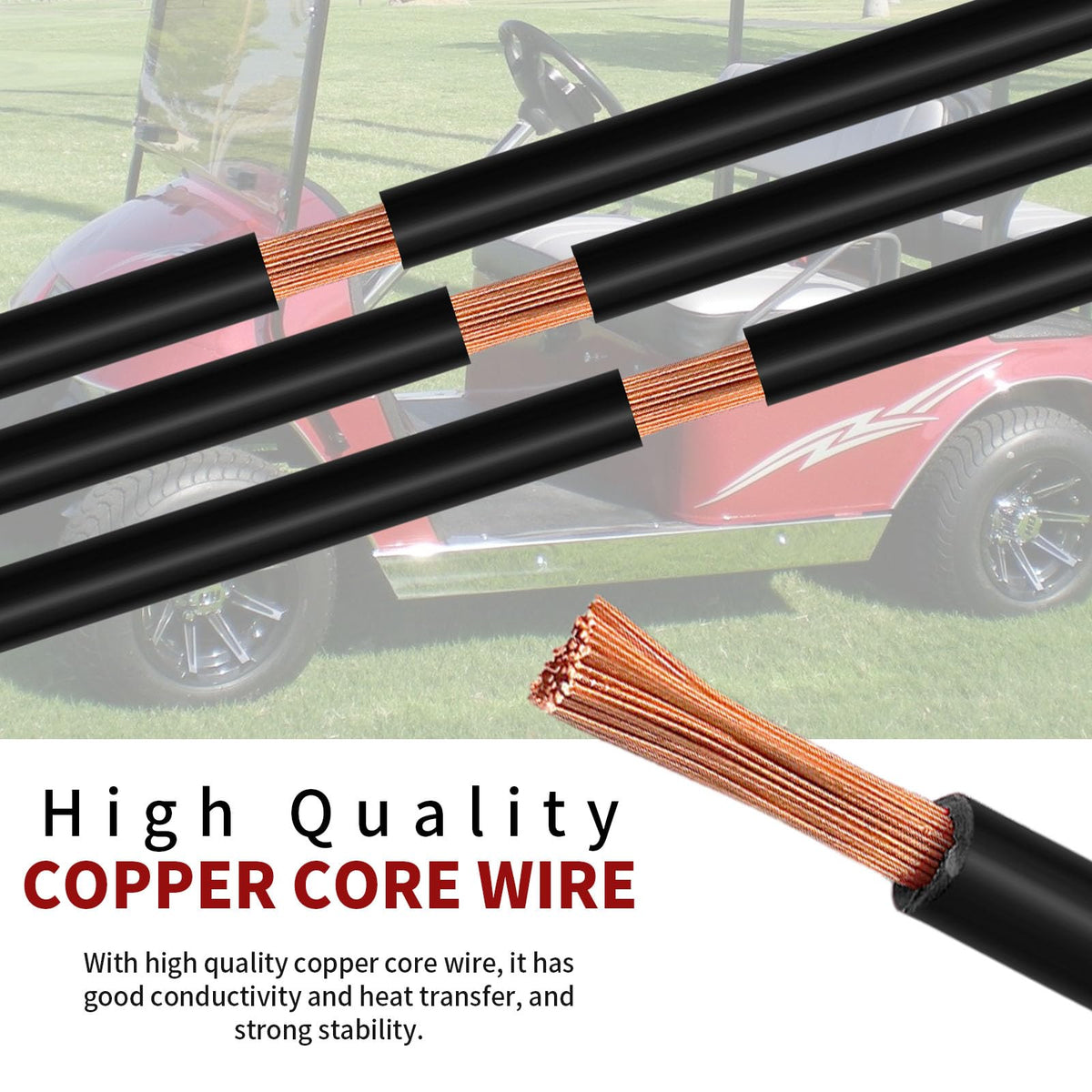 ZUDKSUY durable battery cables, 4 gauge, 16 inch built for heavy use.
