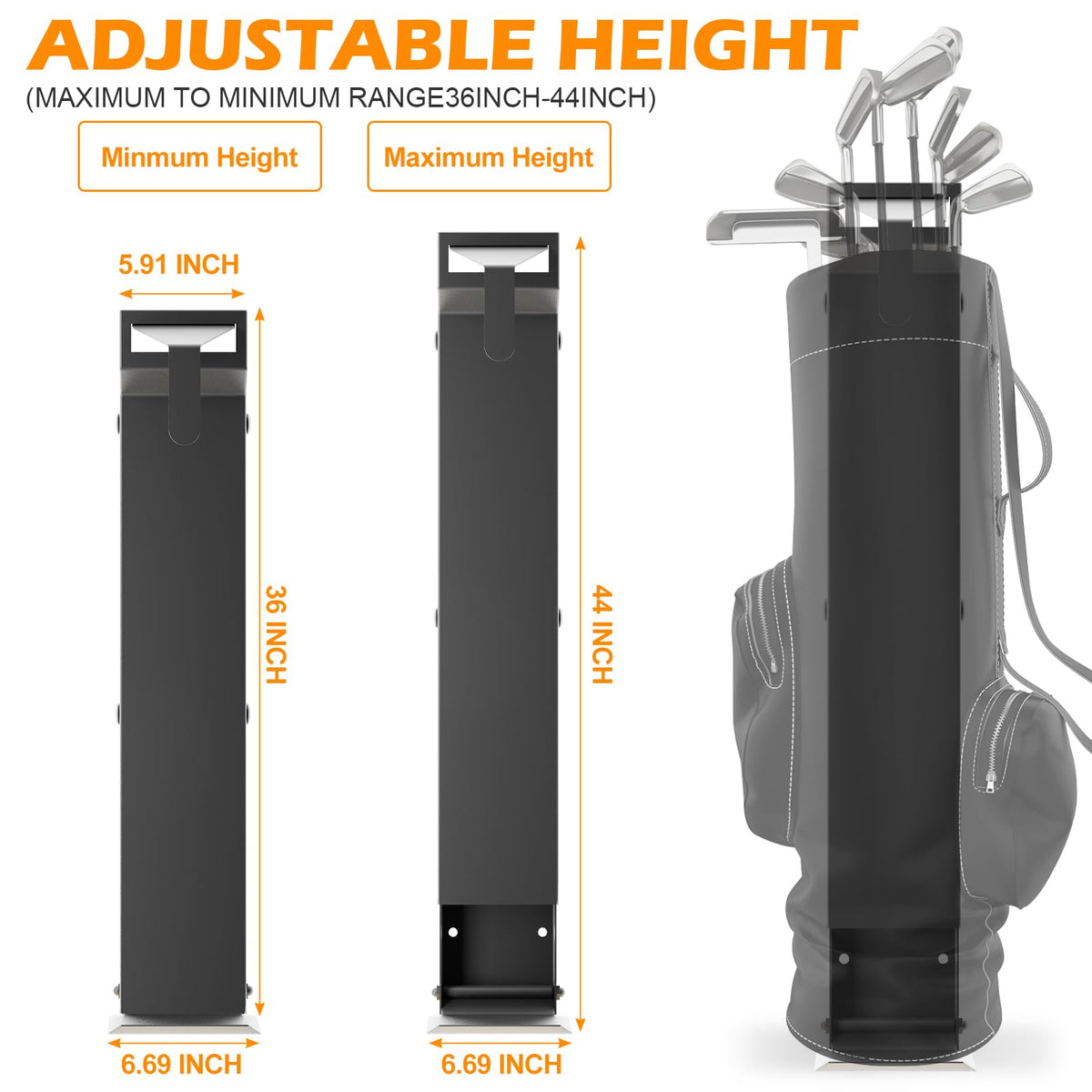 ZUIWAN wall mount in garage setup highlighting easy-access golf bag storage