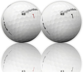 ZUSSET TP5X recycled golf ball close-up, white finish, durable feel for on-course use.