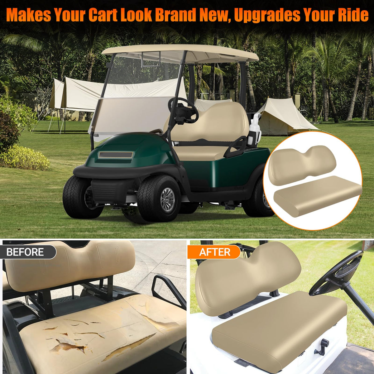 ZWPARTS beige color adds subtle style to your golf cart interior.