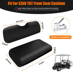 Close-up of ZWPARTS black microfiber leather seat cover texture and stitching