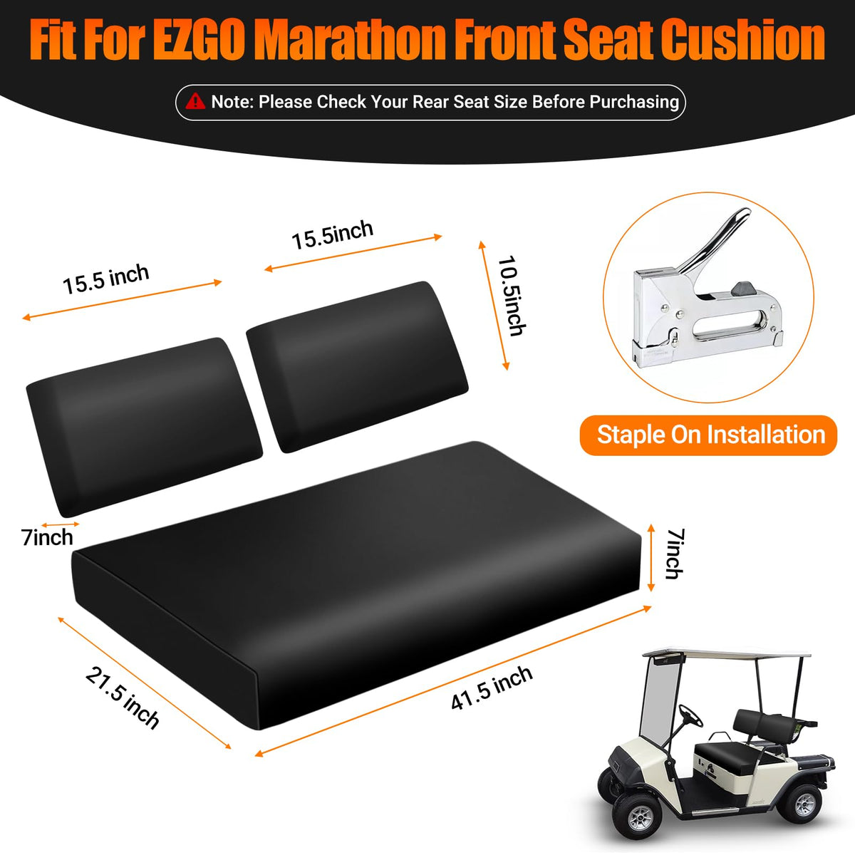 ZWPARTS stylish black seat cover upgrades your cart interior.