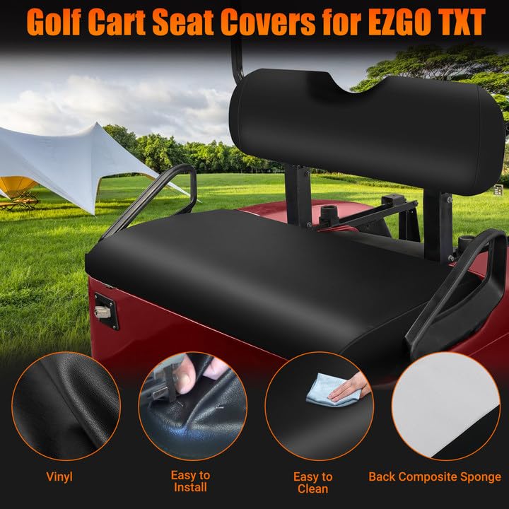 Durable, waterproof, scratch-resistant ZWPARTS seat cover on EZGO TXT