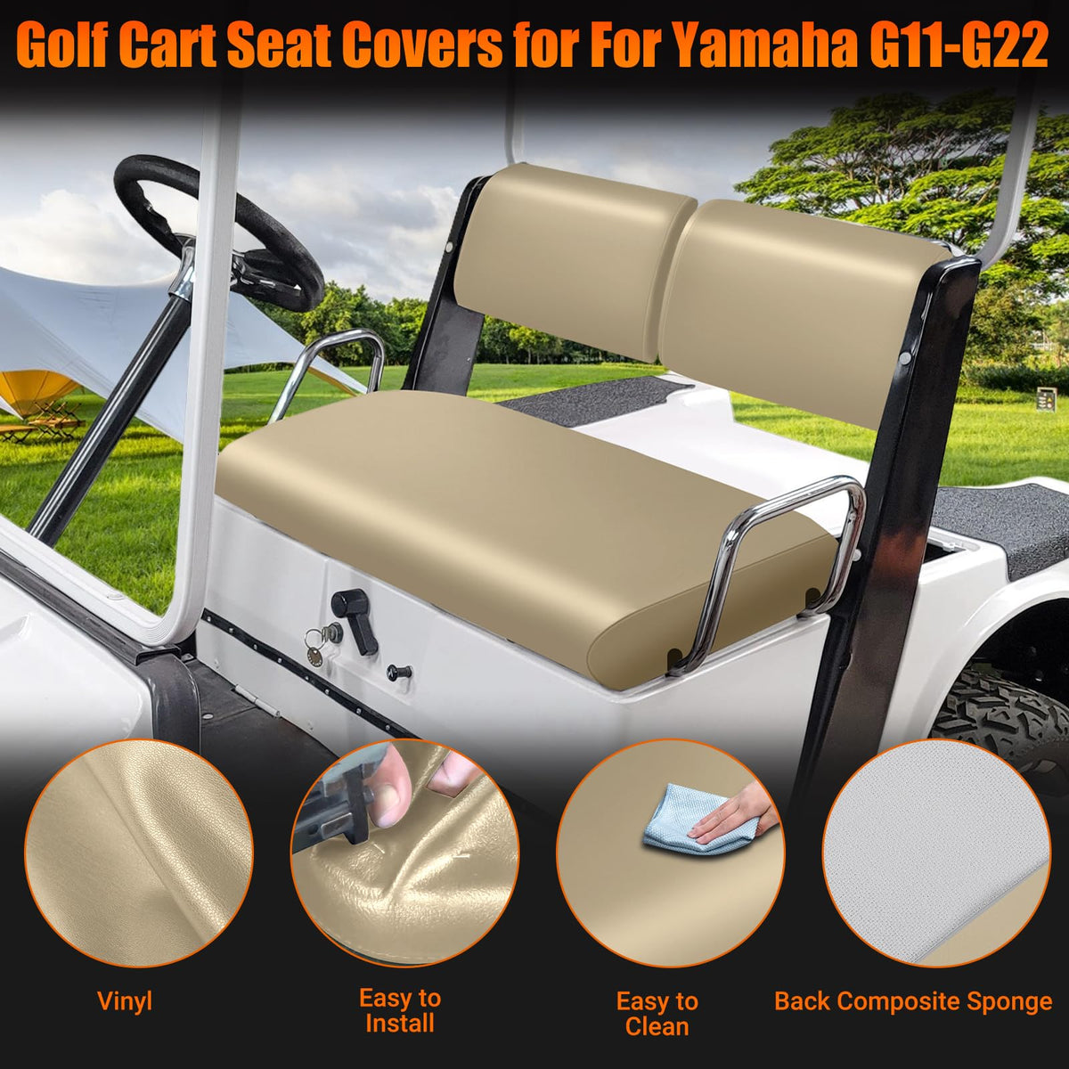 ZWPARTS front seat cover for Yamaha G20 fit guards seats against dirt