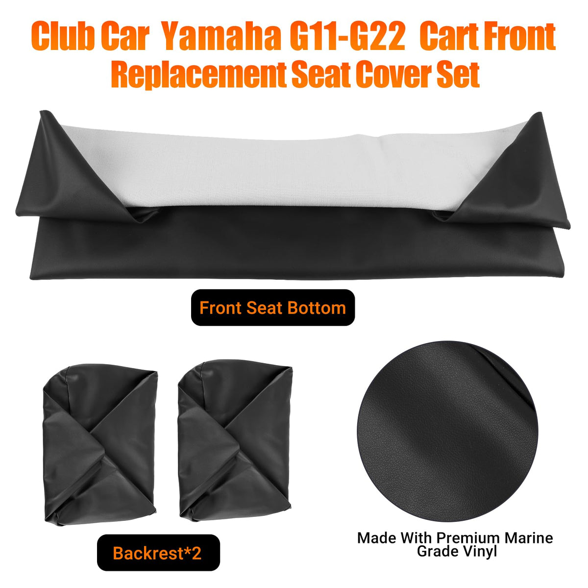 ZWPARTS front seat cover for Yamaha G21: balanced comfort and protection.