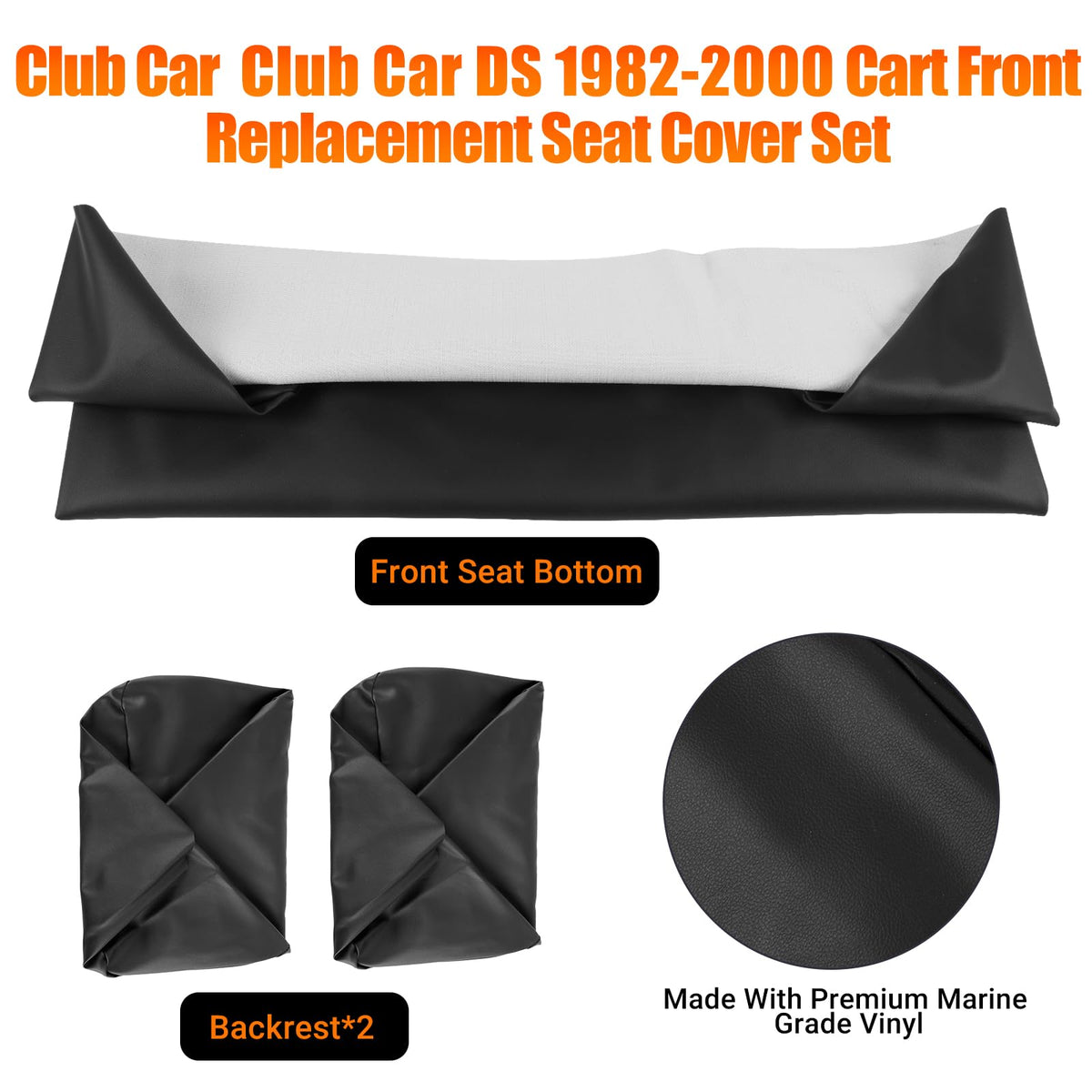 ZWPARTS sleek black finish brightens golf cart interior.