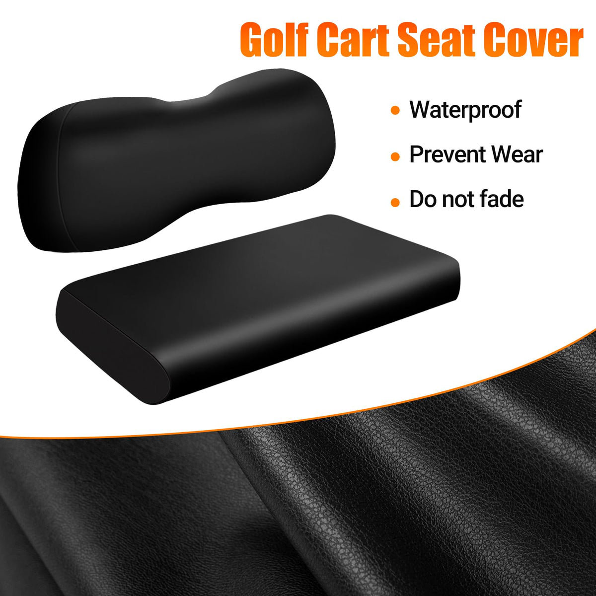 Closeup of ZWPARTS microfiber texture on seat cover in black