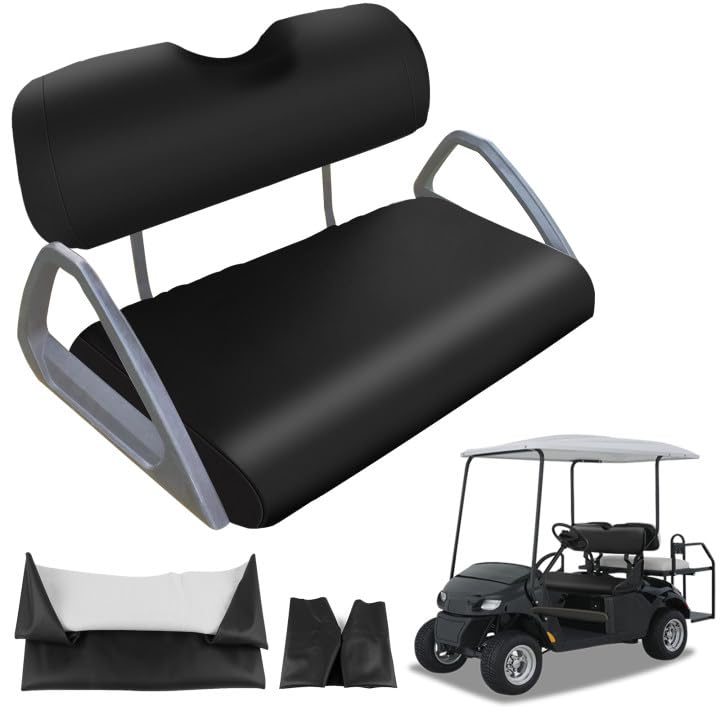 ZWPARTS staple-on EZGO TXT front seat cover installation detail