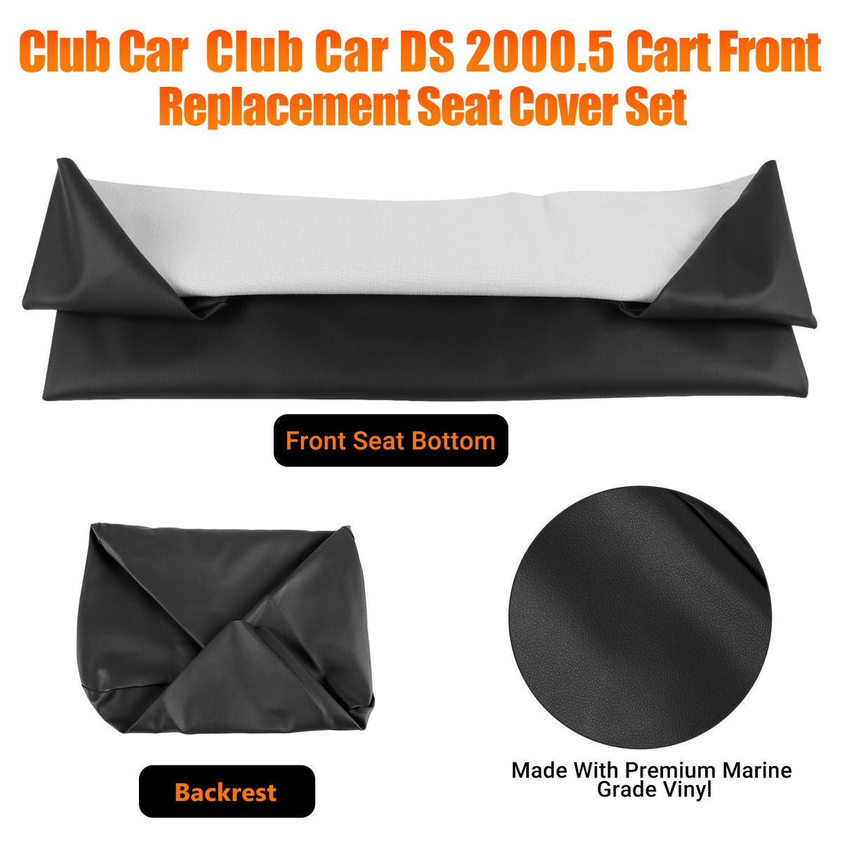 Staple-on installation process for ZWPARTS seat cover on Club Car DS
