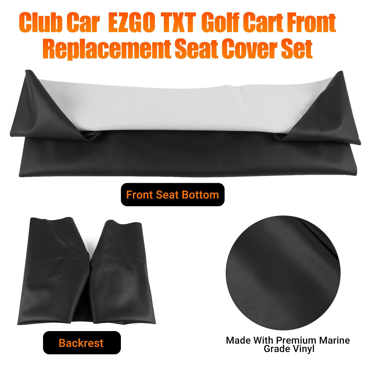 UV-resistant ZWPARTS seat cover maintains color on EZGO TXT
