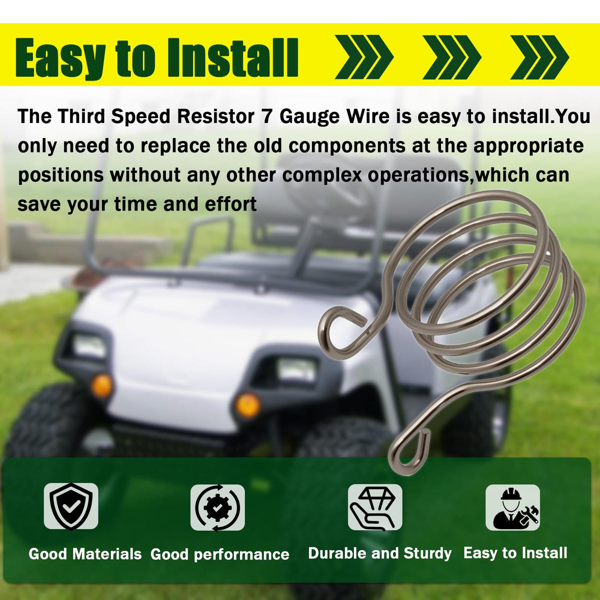 Zyamstr third speed resistor 7-gauge wire durable materials resist heat and corrosion