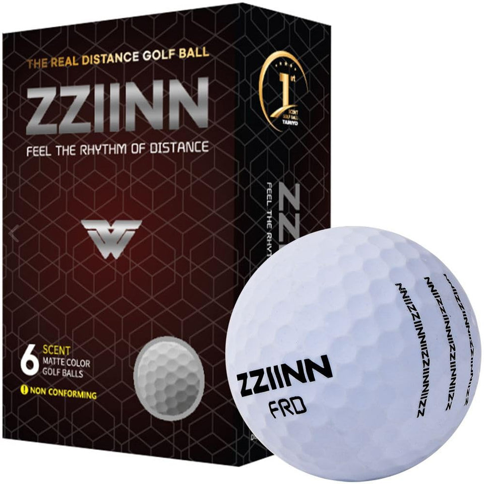 ZZIINN extreme distance golf ball with matte white finish for longer drives